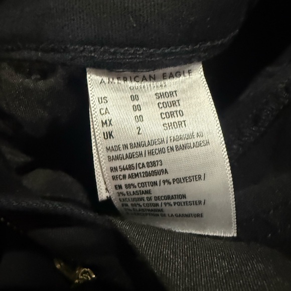 American Eagle Outfitters Black Skinny Jeans 00 short - Picture 5 of 5